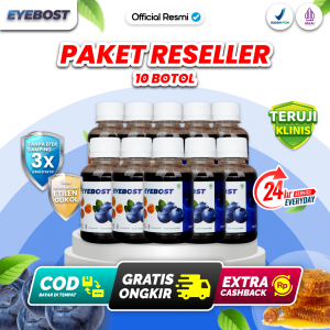 Paket Reseller Eyebost Vision Care 10 Botol - Suplemen Mata Multi-Pak dengan Ekstrak Biji Bilberry & Madu