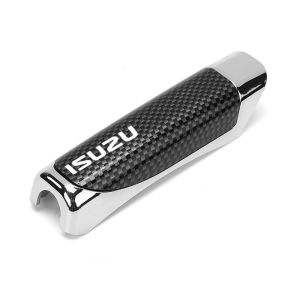 For Isuzu Panther Elf Traga Dmax Nmr71 Mux Trooper MU7 TFR Crosswind Panther Spor car carbon fiber pattern handbrake decorative cover handbrake handle sleeve with LOGO handbrake