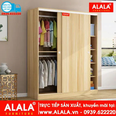 Tủ quần áo ALALA256 (1m8x2m) Gỗ HMR chống nước - www.ALALA.vn - 📞0939.622220