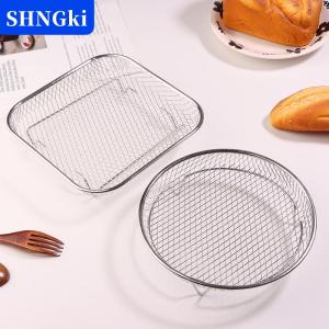 [COD] 🔥🔥🔥SHNGki 1PC Nồi chiên không khí giá Stackable Nướng Giá thép không gỉ Nướng Giỏ chống dính Airfryer khay dây giá Giỏ nhà bếp tiện ích