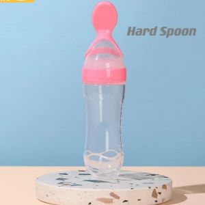 Infant Baby Safety Kids Silicone Feeding Spoon Feeder Food Rice Cereal Bottle Essential Milk Bottle