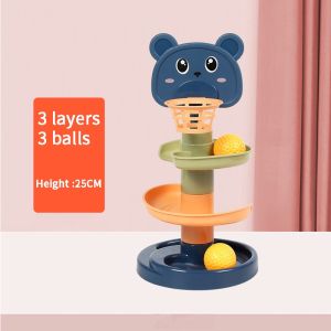 Baby Rainbow Tower Toys Stacking  Circle Fun Tower Building Block Kid Toddler Color Cognition