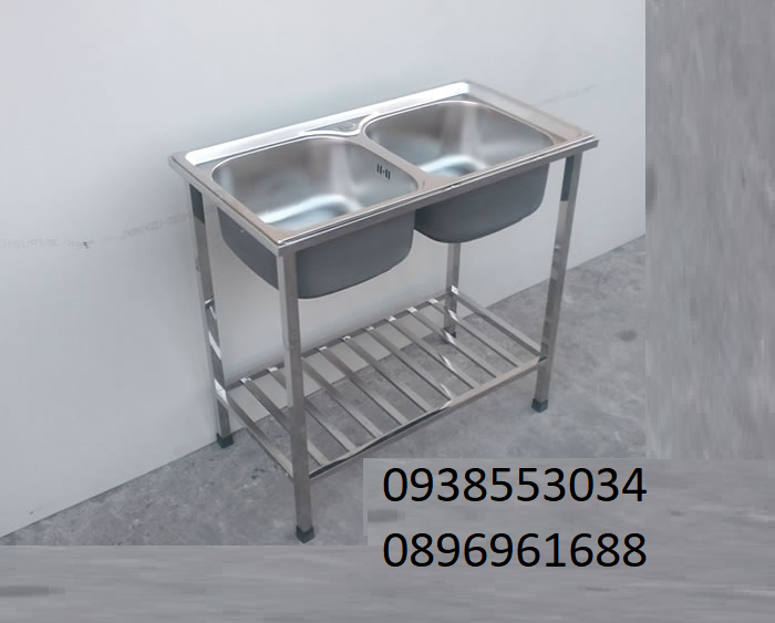 chậu rửa bát inox 2 hộc 7843 có chân
