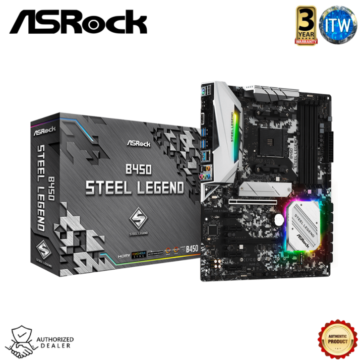 Asrock B450 Steel Legend DDR4 - AMD Promontory B450 Chipset ATX ...