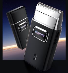 RUNWE Máy Cạo Râu Khô Cầm Tay Nhỏ Gọn Lưỡi Cạo Ngang Tăng Diện Tích Tiếp Xúc Màu Đen Công Suất 2W Cổng Sạc Type C Tiện Lợi An Toàn Cho Da