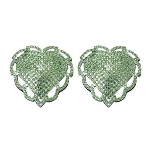 1 Pair Women Reusable Breast PastiesBreast Bra with Heart Rhinestones Adhesive Silicone Nipple Cover Stickers Gifts