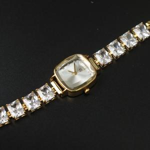 HB Jewelry VALENCIA Silver Ladies Square Watch Crystal Bracelet Strap Luxury Formal Business Office Wear Water Resistant Battery Operated Non Tarnish Hypoallergenic Watch