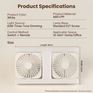 2026 NEW E27 Ceiling Fan Remote Control Fan Light Silent 120W 2 IN 1 LED Ceiling Fan Light