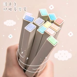 ( 6 in 1 ) Morandi Highlighter Eye Protection Marker Pen Set 莫兰迪6色软头荧光笔高颜值套装