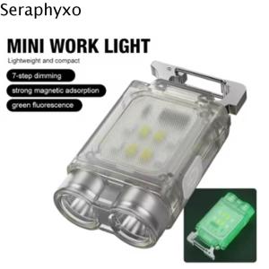 SERAPHYXO 6 Modes Keychain Light Dual Light Source ic Fluorescent Flashlight Portable Waterproof Work Light Outdoor Fishing