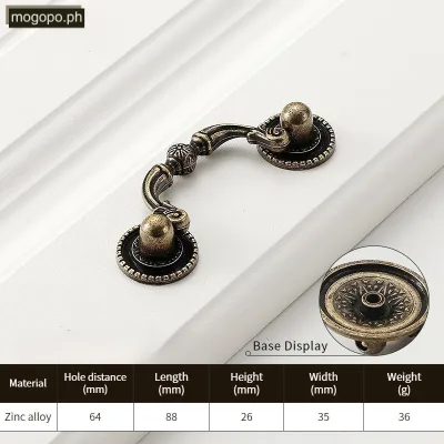 Zinc Alloy Antique Bronze Cabinet Door Pull Round Single Hole Vintage Furniture Handle for Wardrobe Drawer