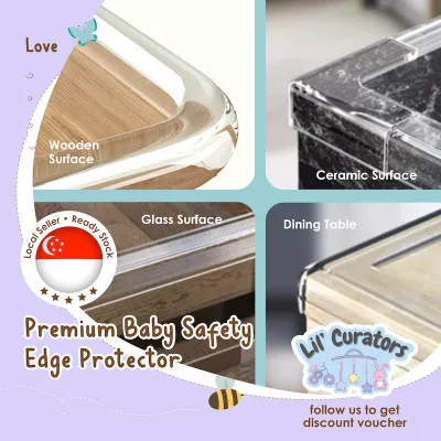 (Lil Curators) Transparent Table Corner Protector - Baby Safety Edge & Corner Guard - Anti-Collision Furniture Guard