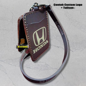 Tempat Id Card Custom Logo Kulit / Id Card Holder Custom Tulisan Gantung / name tag custom tulisan