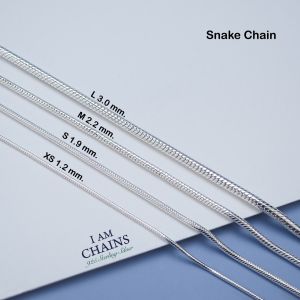 สร้อยคอเงินแท้ ลายกระดูกงู Classic Snake Chain มีหลายขนาด หลายความยาว ให้เลือก ส่งพร้อมใบรับประกันเงินแท้ ถุงผ้า และกล่องของขวัญ