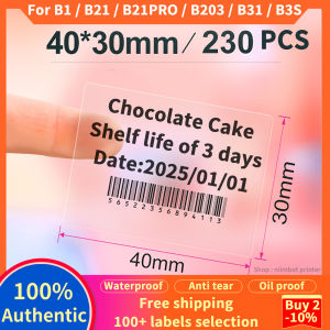 【Transparent】Label For NIIMBOT B1 / B21 / B21PRO / B3S / B31 / B203 Label Printing Paper Transparent Name Sticker Waterproof Self Adhesive Cartoon Name Sticker Self Adhesive Small Label Thermal Label Price Label Sticker