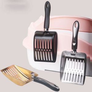 OUTOPEN Stainless Steel Cat Poop Scoop with Hanging Hook Nonstick Surface Cat Litter Shovel Corrosion Resistant Comfortable Grip Pet Waste Picker Home Use