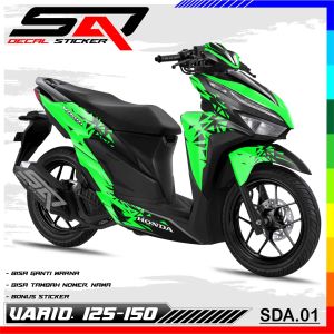 Stiker Decal Full Body Vario New 150 125 Tahun 2018 - 2022 Sticker Motor Bisa Custom Nama SDA.01