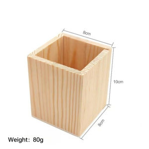 Simplicity Creative Wooden Pen Holder Desktop Pen Office Makeup Brush Storage Holder Wooden Pencil DIY Lovely Pen Holder