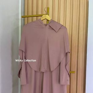 Gamis Anak Perempuan Jersey Set Hijab Abaya Batwing Anak 1-12 Tahun Model Terbaru