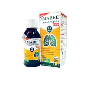 Combo 2 hộp Siro Ho Keo ong Amabee Royal Propolis - Giúp giảm ho  long đờm  ho giai dẳng lâu ngày  khản tiếng  làm ấm đường hô hấp.