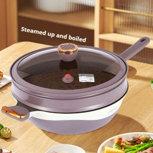German micro-pressure non-stick wok steamer all-in-one household induction cooker gas stove special wok with steamer 微压锅/炒锅