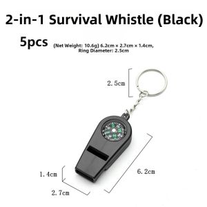 INVADER 1/5pcs with Compass Outdoor Survival Whistle 2in1 ABS Material Camping Hiking Whistles High Quality Multifunctional Emergency Safety Tool