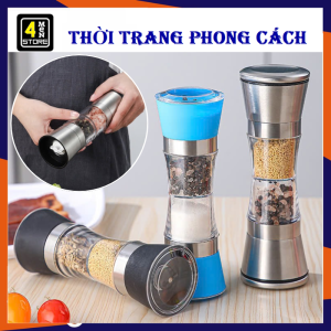 Lọ Xay Tiêu Nắp Inox Cầm Tay 2 Đầu Cao Cấp - Hũ Xay Tiêu Siêu Bén  Dụng Cụ Xay Hạt Muối ớt Hủ Gia Vị Inox - Cối Xay Tiêu Lưỡi Siêu Bén Nắp Chắc Chắc Tiện Dụng  Máy Xay Tiêu Mini Đa Năng