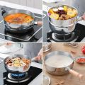 MEZCJ Thép không gỉ Chảo tuyết Không tráng Không dính Bình sữa Nhật Bản Hộ gia đình Tay cầm bằng gỗ Chảo Mì. 