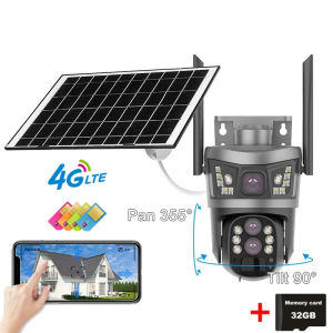 Vention V380 pro Camera 4G cctv 6K 12MP 10X Zoom Dual Lens Three Screen Wireless CCTV IP PTZ Cameras Auto Tracking Security Solar panel Monitor