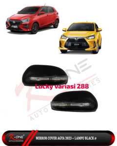 SEPASANG COVER SPION COVER MIRROR TUTUP BATOK SPION LAMPU 2WARNA AGYA AYLA 2023 2024 2025 HITAM & CHROMEt