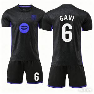 AU2526 Barca away jersey 10 Number Yamal 21 De Jong 9 Lewandowski jersey New football uniform set