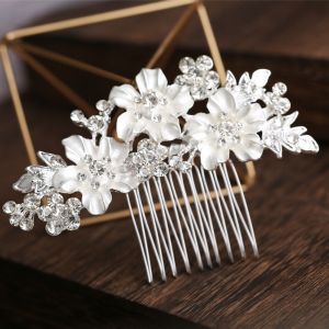 JEWELRY Sparkling Bridal Hair Comb Gold Silver Color Headdress Flower Hairclip Fashion Jewelry Rhinestone Hairpin Brides