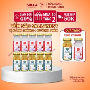 12 Hũ Yến sào SALLANEST 35% Yến tươi vị ĐƯỜNG PHÈN - 12 Hũ cao x 150ml - MUA 10 TẶNG 2
