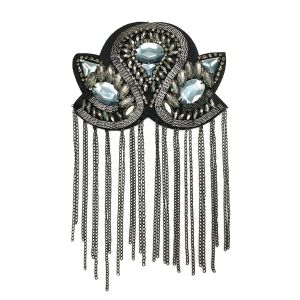 Aksesoris Vintage Rumbai Bahu  Kristal Dan Rumbai Epaulet Hiasan Bahu Mutiara Panggung Epaulet