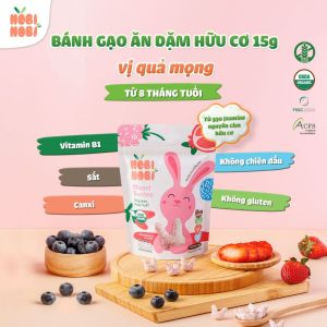 Bánh gạo ăn dặm hữu cơ Nobi Nobi cho bé vị rau củhoa quả gói 15g không chiên dầu bổ sung dinh dưỡng cho bé