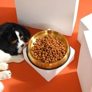 BENGPEN With Silicone Pad Stainless Steel Pet Bowl Feeder Bowl Non-Slip Dog Bowl Pets Accessories 16CM Cat Bowl Dog/Cat