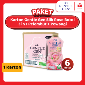1 Karton Botol Gentle Gen Silk Rose 3in1 Pelembut + Pewangi