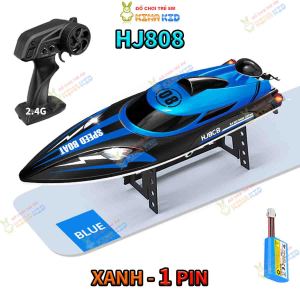 Cano Điều Khiển Từ Xa Tốc Độ Cao 25Km/h HJ808 Racing Boat Chống Lật Có Điều Tốc Đèn Led Sáng Cảnh Cáo Pin Thấp