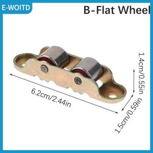 【E-WOITD】 80 Type Flat Groove Double Wheel Metal Slide Doors Window Pulley Support Bottom Sliding Roller Track Hardware Accessories