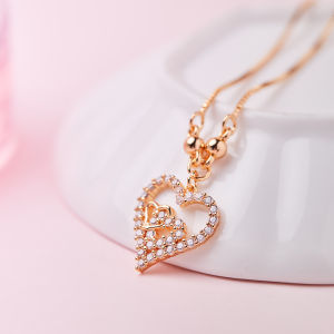 Y011 Kalung Cinta Titanum Anti Karat Murah Aksesoris Wanita Korea Kalung Rantai Necklace Emas Wanita Cinta Liontin