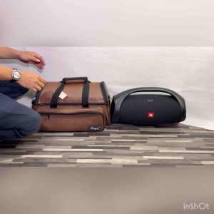 JBL BOOMBOX 1-2-3 กระเป๋าลำโพงหนัง สีน้ำตาล