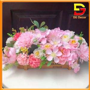 Lẵng Hoa Để Bàn Hoa Trang Trí Bàn Trà Phòng Khách Hội Nghị Nhiều Mẫu Cắm Sẵn Dài 28cm DG-115