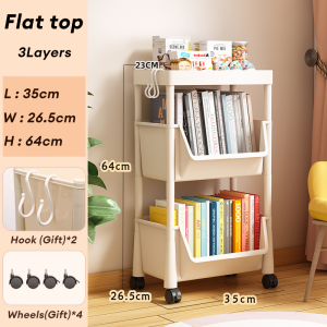 Trove Moving Rack Book Storage Organizer Rack Home Clothes Shelves Kitchen Trolly Organize Rack Space Savers