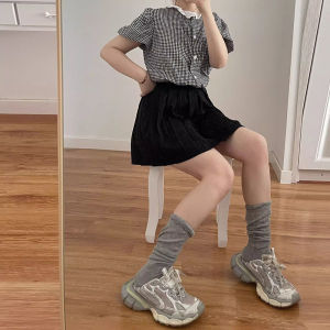 ถุงเท้าน่องแฟชั่นเกาหลีที่สวมใส่ถุงเท้ายาวถึงเข่า jk ที่ระบายอากาศได้ในฤดูใบไม้ผลิและฤดูร้อนถุงเท้าขนบาง