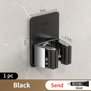 Stainless Steel Mop Holder Wall Mounted Umbrella Broom Hook Hanger Home Storage Organize