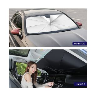 ร่มกันแดดในรถ ม่านบังแดดในรถ ม่านบังแดด กันUV ที่บังแดดในรถยนต์ บังแดด กันแดด สะท้อนแสงแดด แถมกระเป๋าหนัง