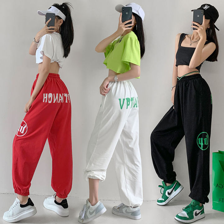Plus size hip hop Pants for women Korean style loose casual leggings  sweatpants