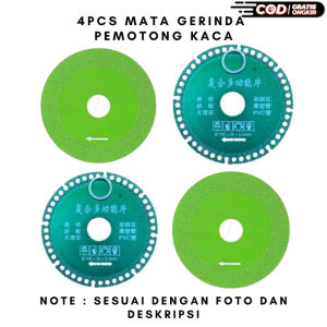 Satu Set 4 Pcs Mata Gerinda Pemotong Kaca Dan Mata Gerinda Serbaguna Ukuran 4 Inch