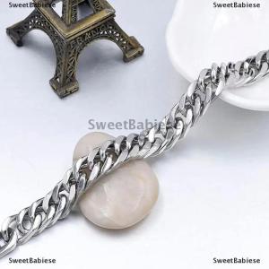 [COD] SweetBabiese 18 19 20 21Mm Chiều Rộng Thép Không Gỉ Cuba Chuỗi Vòng Đeo Tay Cho Nam Giới Bạc Màu Sắc Thời Trang Hip Hop Nam Cậu Bé