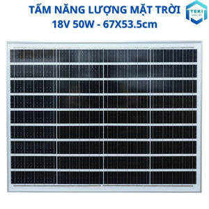 TẤM PIN NĂNG LƯỢNG MẶT TRỜI MONO 18V 50W 67x53.5cm - TEKI